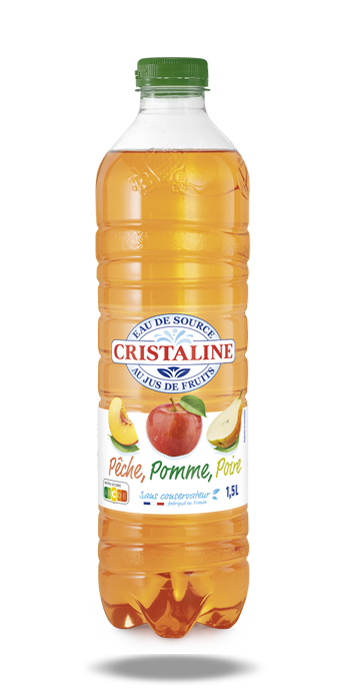 Cristaline arômatisée pêche pomme poire 1,5 l